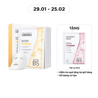 COLORKEY Mặt Nạ Cấp Ẩm Colorkey Replenishing Facial Mask 25ml x 10pcs