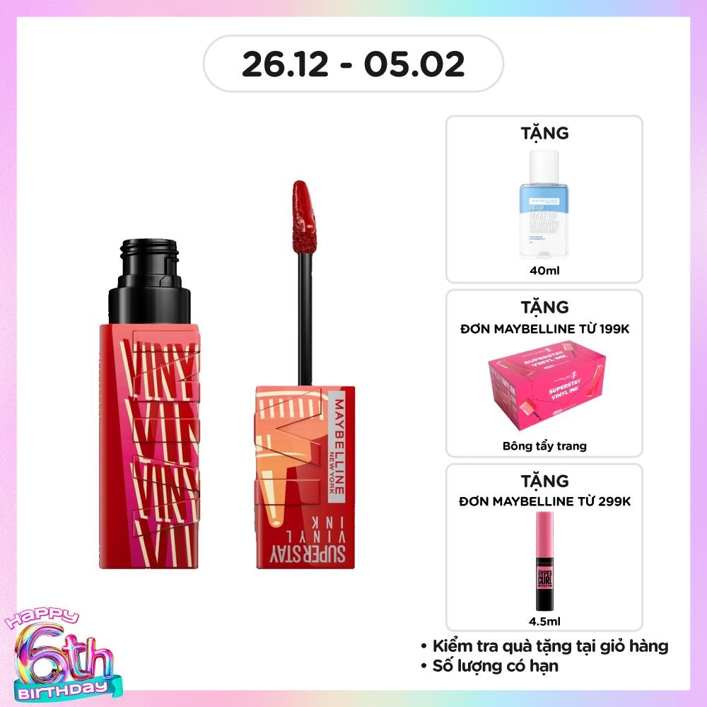 Son Bóng Maybelline Superstay Vinyl Ink 4.2ml .#195 Barbecue