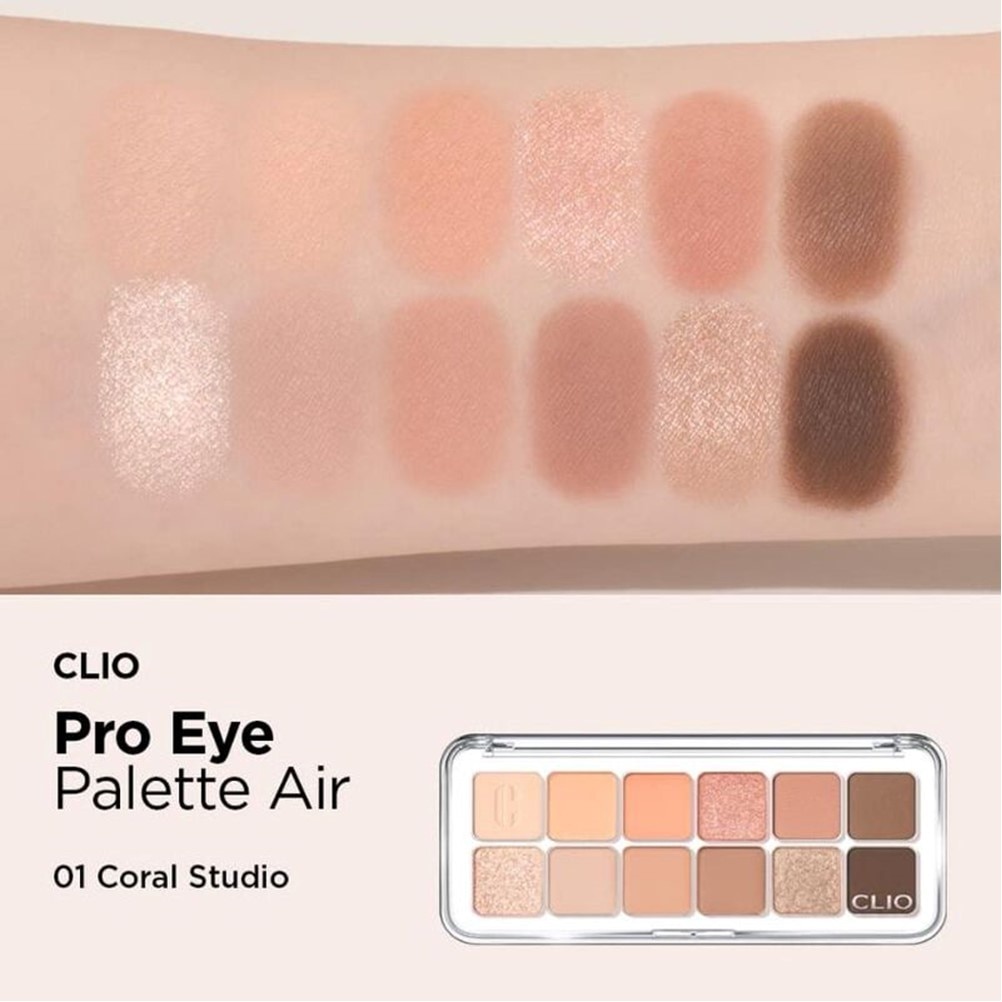 Bảng Phấn Mắt Clio Pro Eye Palette Air 0.6gx12 .#01 Coral Studio