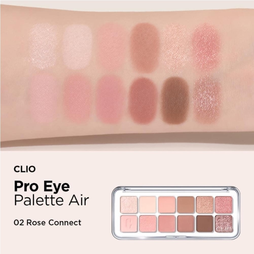 Bảng Phấn Mắt Clio Pro Eye Palette Air 0.6gx12 .#02 Rose Connect