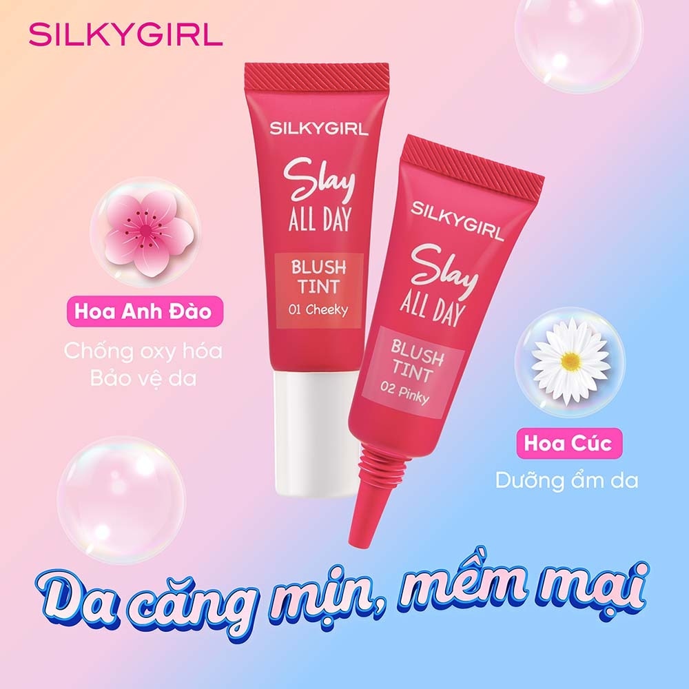 Silkygirl Slay All Day Blush Tint 10ml .#01 Cheeky