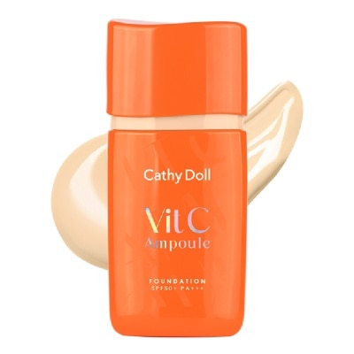 CATHY DOLL Kem Nền Cathy Doll Sáng Da Mờ Thâm Vit C Ampoule Foundation SPF50+ PA+++ 30g .#02 Light Beige