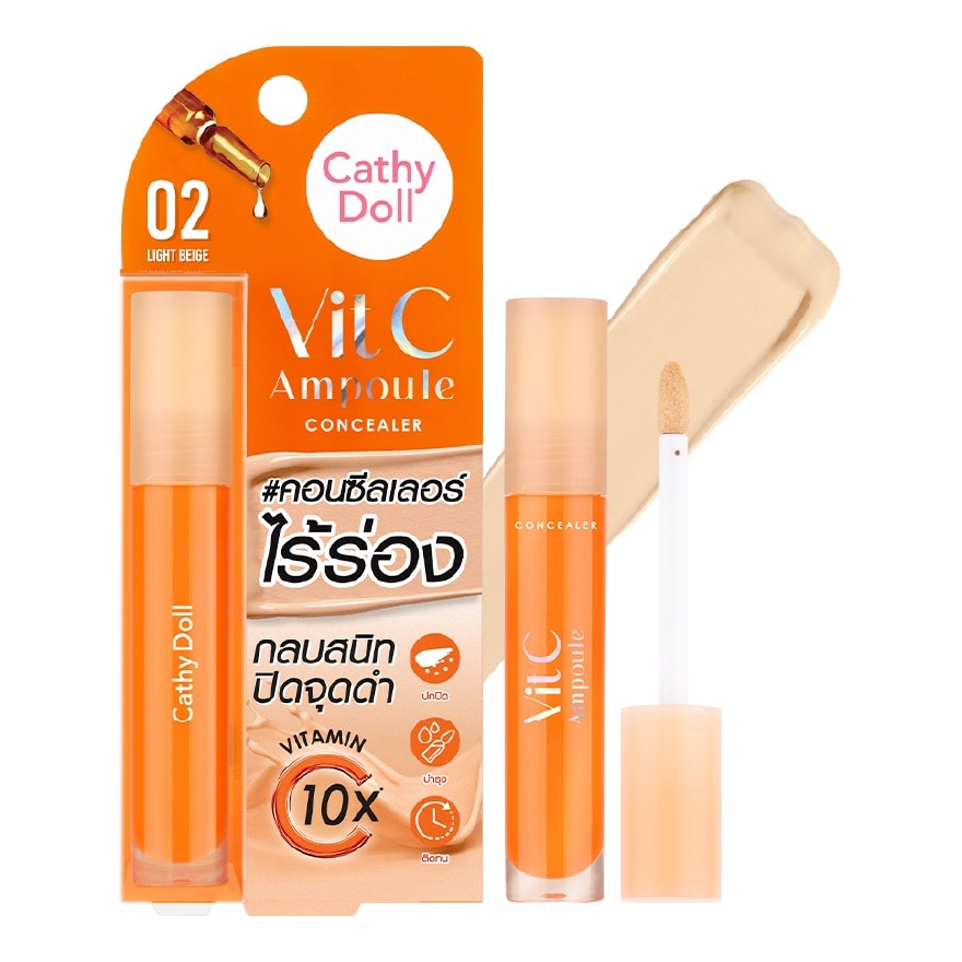 Kem Che Khuyết Điểm Cathy Doll Sáng Da Mờ Thâm Vit C Ampoule Concealer 4.1g .#02 Light Beige