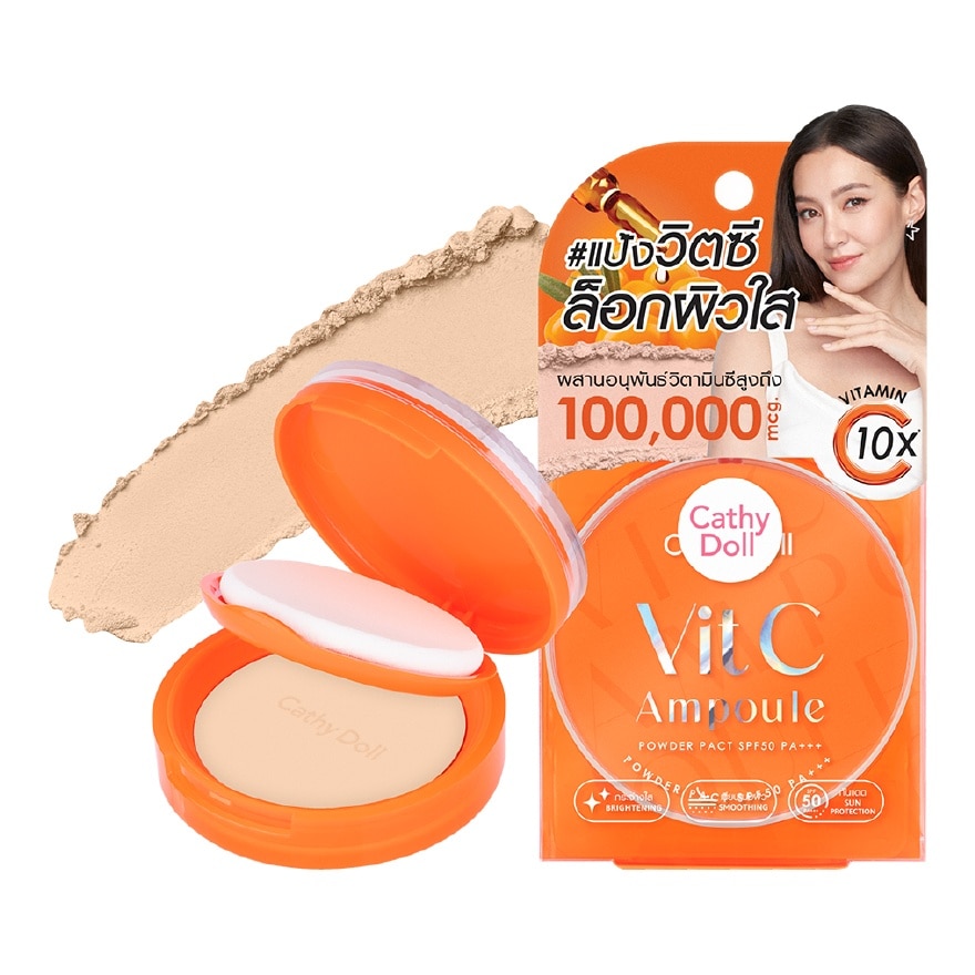 Cathy Doll Vit C Ampoule Powder Pact SPF50 PA+++ 12g .#01 Ivory