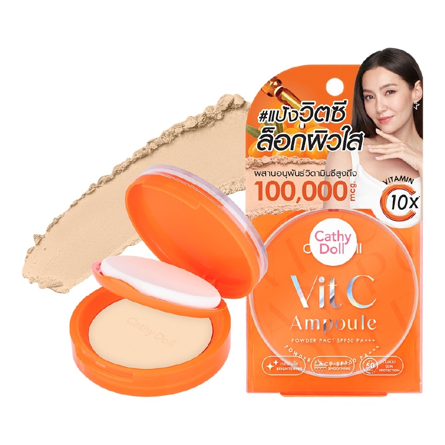 Cathy Doll Vit C Ampoule Powder Pact SPF50 PA+++ 12g .#02 Light Beige