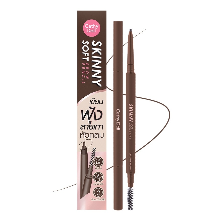 Chì Kẻ Mày Cathy Doll Skinny Soft Brow Pencil 0.06g .#06 Coffee Brown