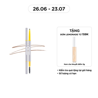 LEMONADE Chì Kẻ Mày 2 Đầu Lemonade Micro Eyebrow 0.1g .#01 Natural Brown