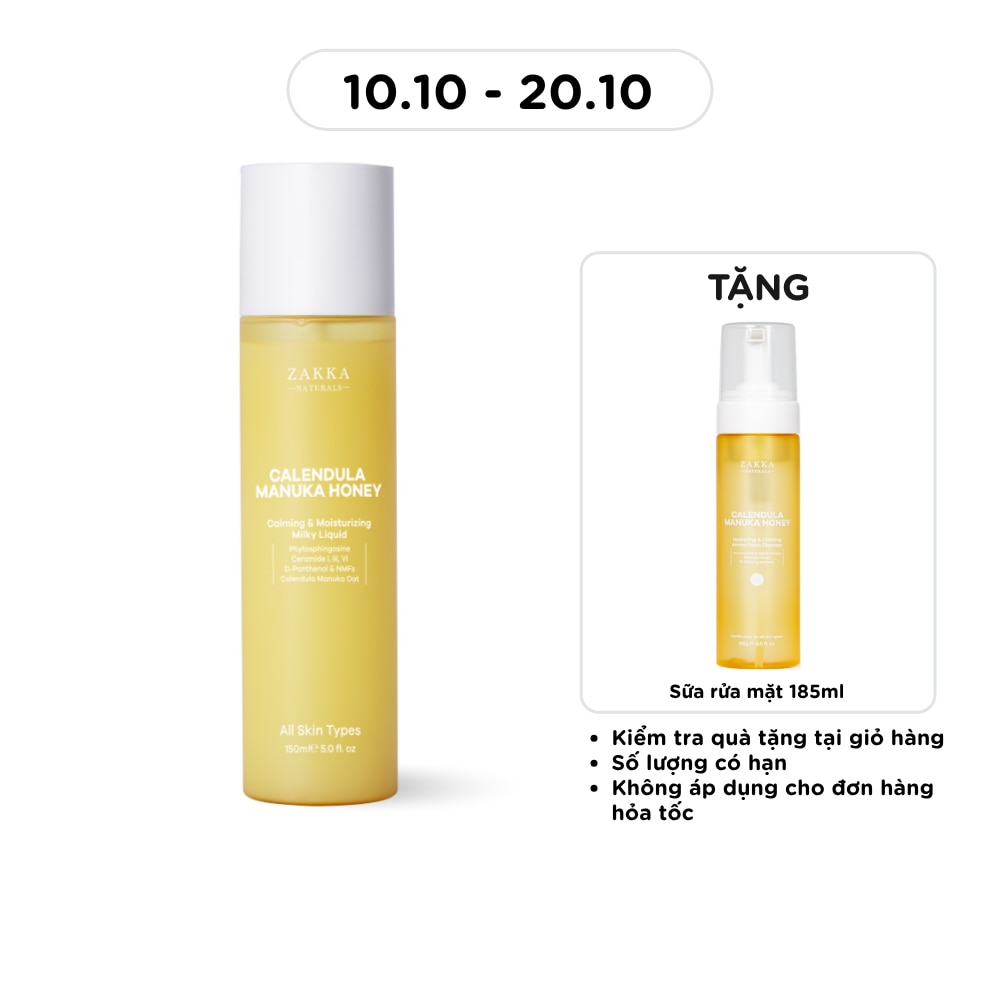 Zakka Naturals Calendula Manuka Honey Calming & Moisturizing Milky Liquid 150ml