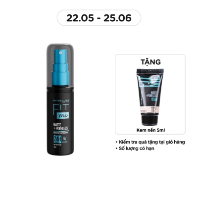 MAYBELLINE NEW YORK Xịt Khóa Nền Maybelline Fit Me Matte+Poreless Instant Matte Setting Spray 60ml