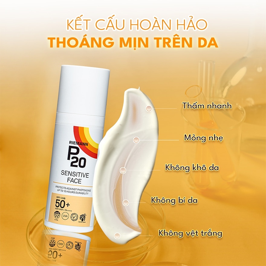 Kem Chống Nắng Riemann P20 Sensitive Face SPF/UVB 50+ PA++++ 50g