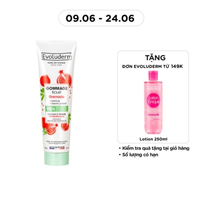 EVOLUDERM - Tẩy Tế Bào Chết Evoluderm Làm Sáng Da Mặt Tinh Chất Lựu Radiance Pomegranate Scrub 150g
