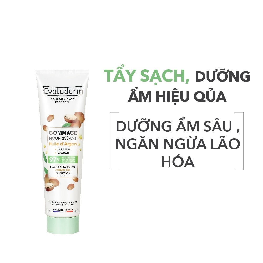 Tẩy Tế Bào Chết Da Mặt Evoluderm Tinh Dầu Argan Nourishing Argan Oil Scrub 150g