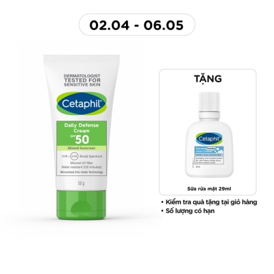 CETAPHIL - Kem Dưỡng Ẩm Chống Nắng Hàng Ngày Cetaphil Daily Defense Cream SPF50 50g