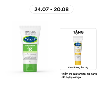 CETAPHIL Kem Dưỡng Ẩm Chống Nắng Hàng Ngày Cetaphil Daily Defense Cream SPF50 50g