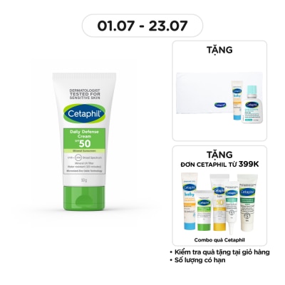 CETAPHIL Kem Dưỡng Ẩm Chống Nắng Hàng Ngày Cetaphil Daily Defense Cream SPF50 50g