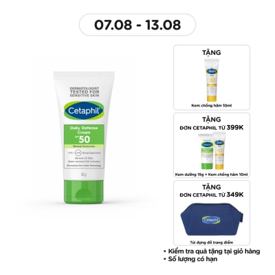 CETAPHIL Kem Dưỡng Ẩm Chống Nắng Hàng Ngày Cetaphil Daily Defense Cream SPF50 50g