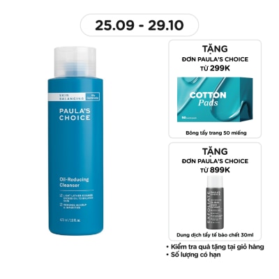 PAULA'S CHOICE Sữa Rửa Mặt Paula's Choice Cân Bằng Độ Ẩm Và Giảm Dầu Skin Balancing Oil-Reducing Cleanser 473ml