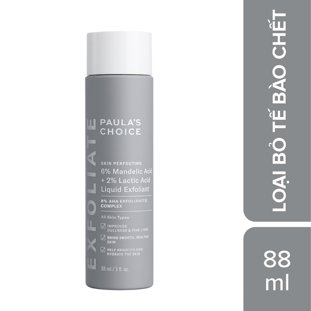 Dung Dịch Loại Bỏ Tế Bào Chết Paula's Choice 6% Mandelic Acid + 2% Lactic Acid Liquid Exfoliant 88ml