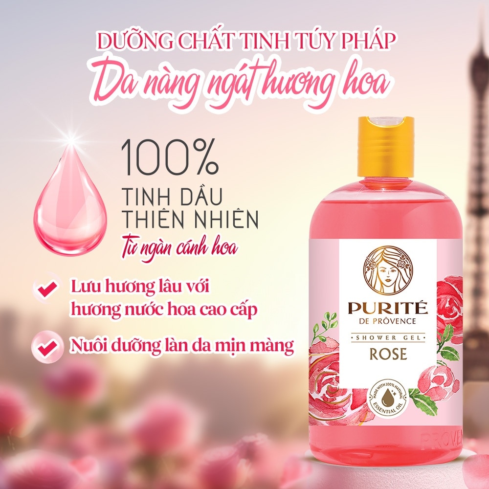 Sữa Tắm Purite Hoa Hồng 500ml