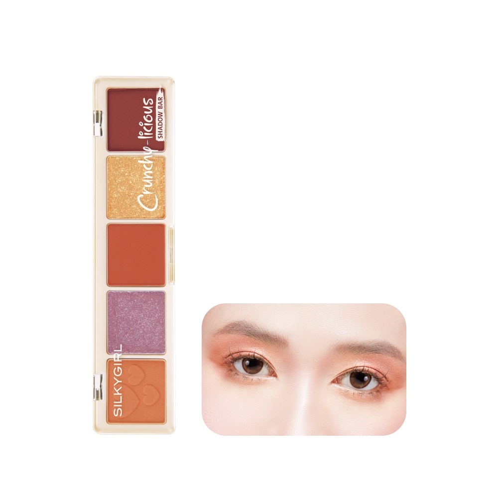 Bảng Phấn Mắt 5 Màu Silkygirl Crunchy-Licious Shadow Bar 10g .#01 Nutty Crunch image