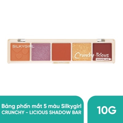 SILKYGIRL Bảng Phấn Mắt 5 Màu Silkygirl Crunchy-Licious Shadow Bar 10g .#01 Nutty Crunch