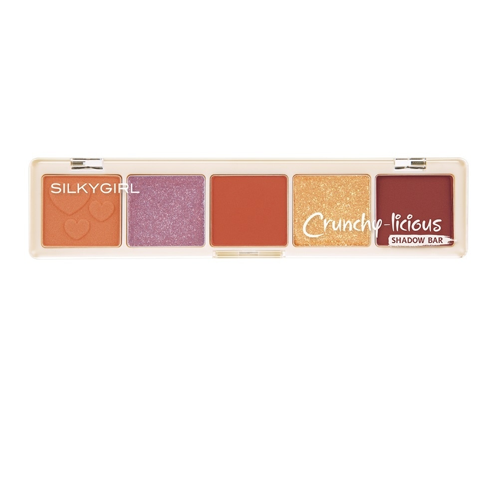 Bảng Phấn Mắt 5 Màu Silkygirl Crunchy-Licious Shadow Bar 10g .#01 Nutty Crunch image