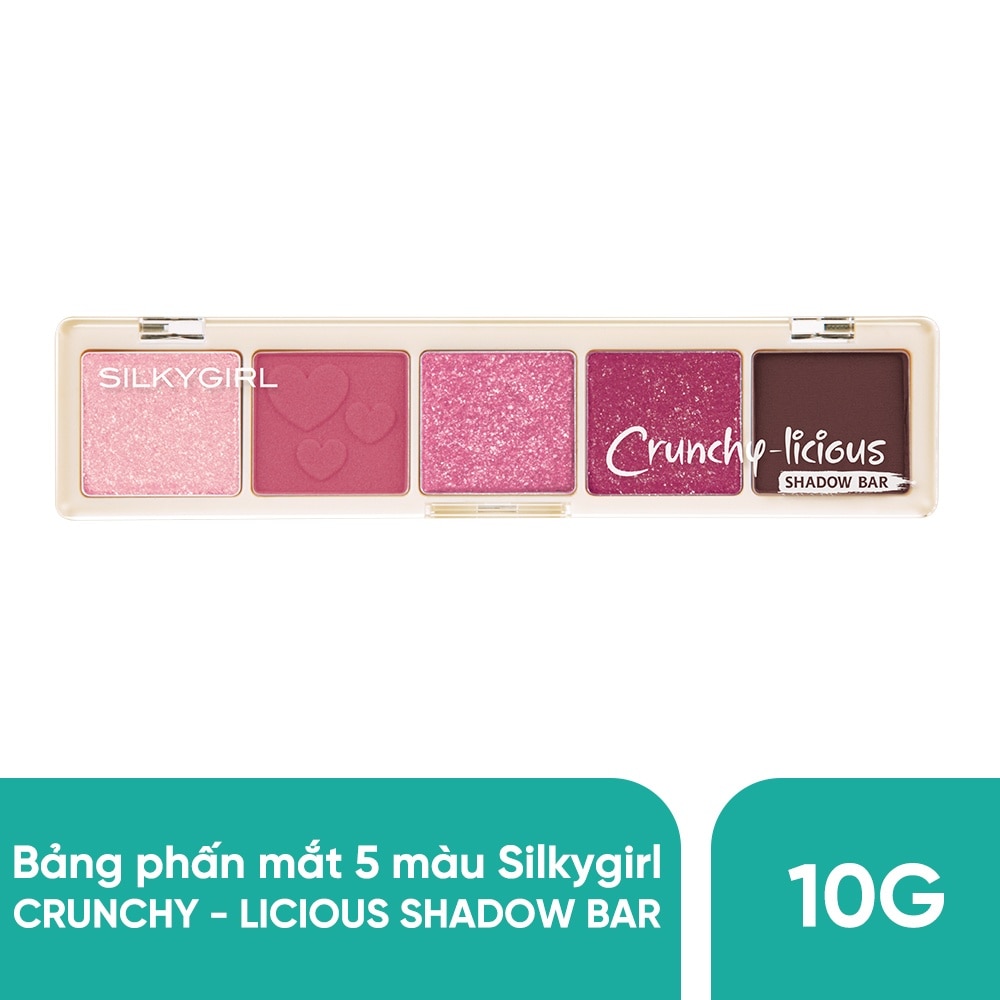 Bảng Phấn Mắt 5 Màu Silkygirl Crunchy-Licious Shadow Bar 10g .#02 Fruity Berry