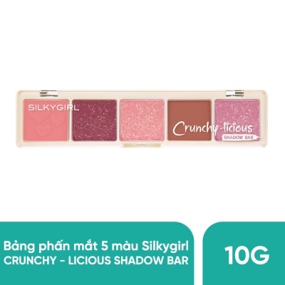 SILKYGIRL Bảng Phấn Mắt 5 Màu Silkygirl Crunchy-Licious Shadow Bar 10g .#04 Chewy Raisin