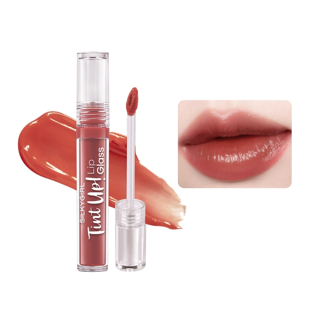 Son Bóng Silkygirl Tint Up! Lip Glass 3g .#02 Sugar Cam Đào