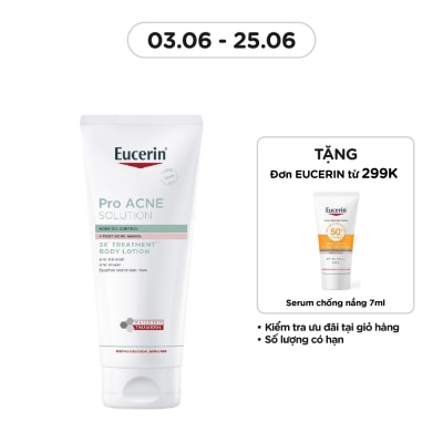 EUCERIN Kem Dưỡng Thể Eucerin Cho Da Mụn & Thâm ProAcne Solution 3X Treatment ++ Body Lotion 200ml