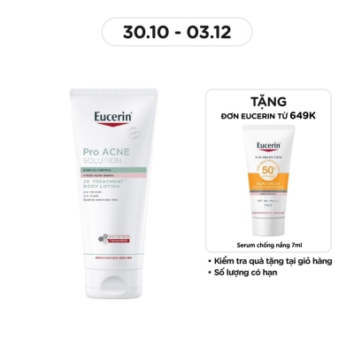 EUCERIN Kem Dưỡng Thể Eucerin Cho Da Mụn & Thâm ProAcne Solution 3X Treatment ++ Body Lotion 200ml