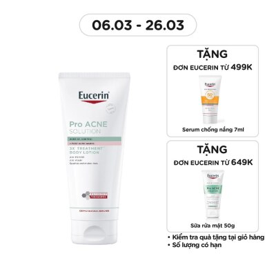 EUCERIN Kem Dưỡng Thể Eucerin Cho Da Mụn & Thâm ProAcne Solution 3X Treatment ++ Body Lotion 200ml