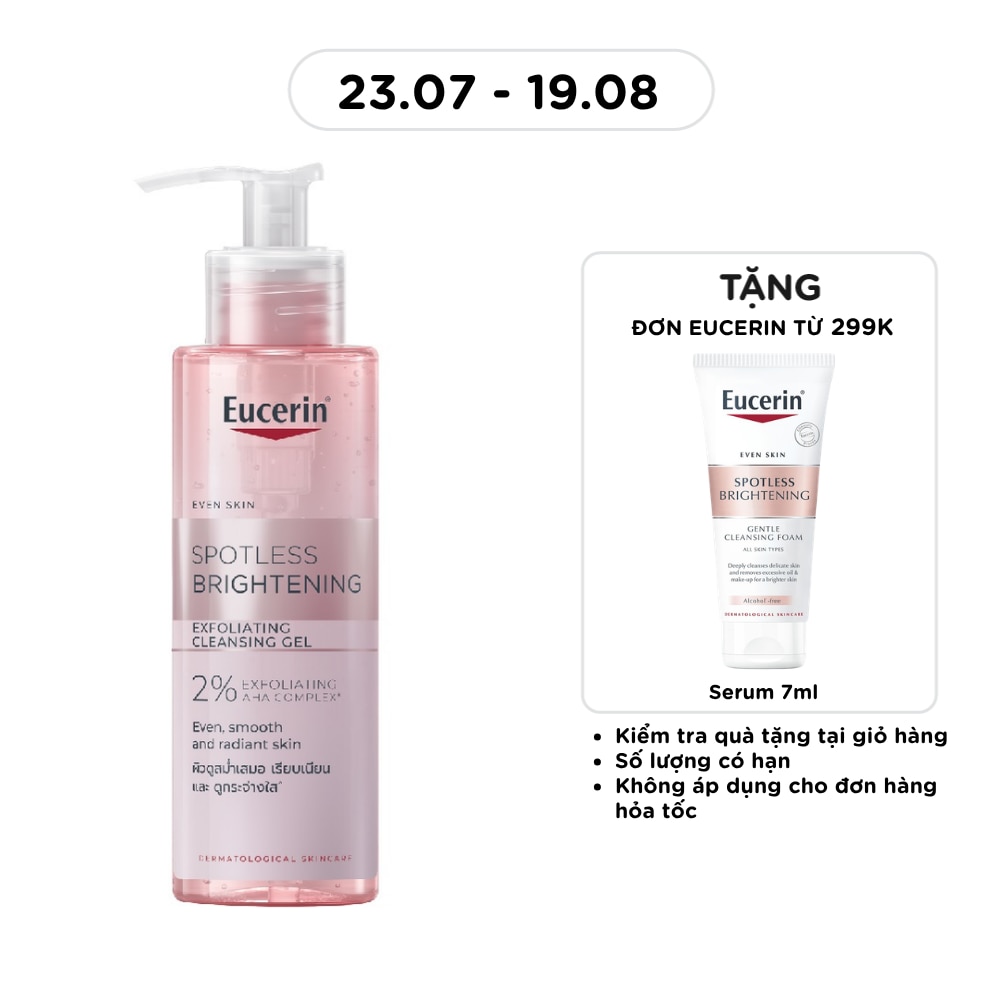 Gel Rửa Mặt Eucerin Giúp Dưỡng Sáng Da Spotless Brightening Exfoliating Cleansing Gel 200ml
