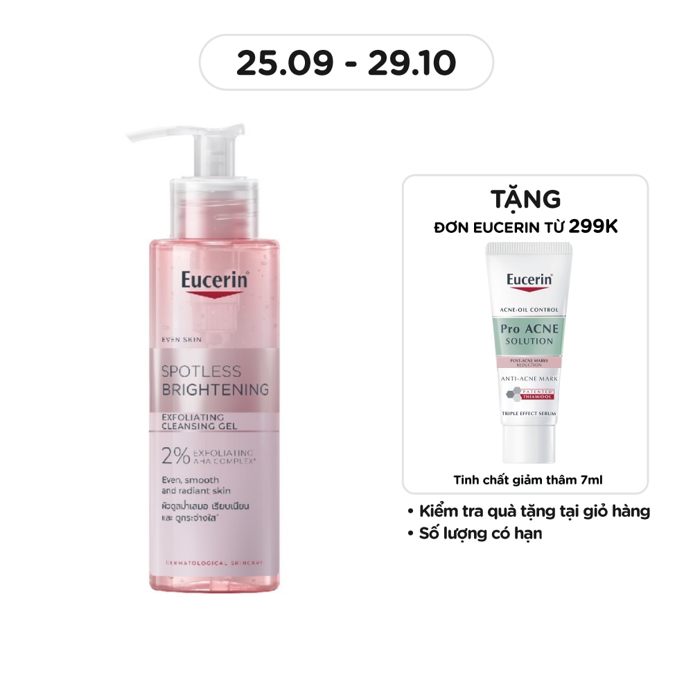 Gel Rửa Mặt Eucerin Giúp Dưỡng Sáng Da Spotless Brightening Exfoliating Cleansing Gel 200ml