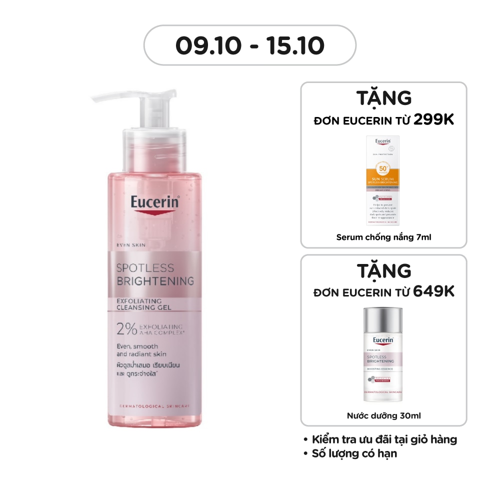 Gel Rửa Mặt Eucerin Giúp Dưỡng Sáng Da Spotless Brightening Exfoliating Cleansing Gel 200ml