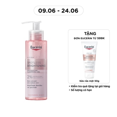 EUCERIN - Gel Rửa Mặt Eucerin Giúp Dưỡng Sáng Da Spotless Brightening Exfoliating Cleansing Gel 200ml