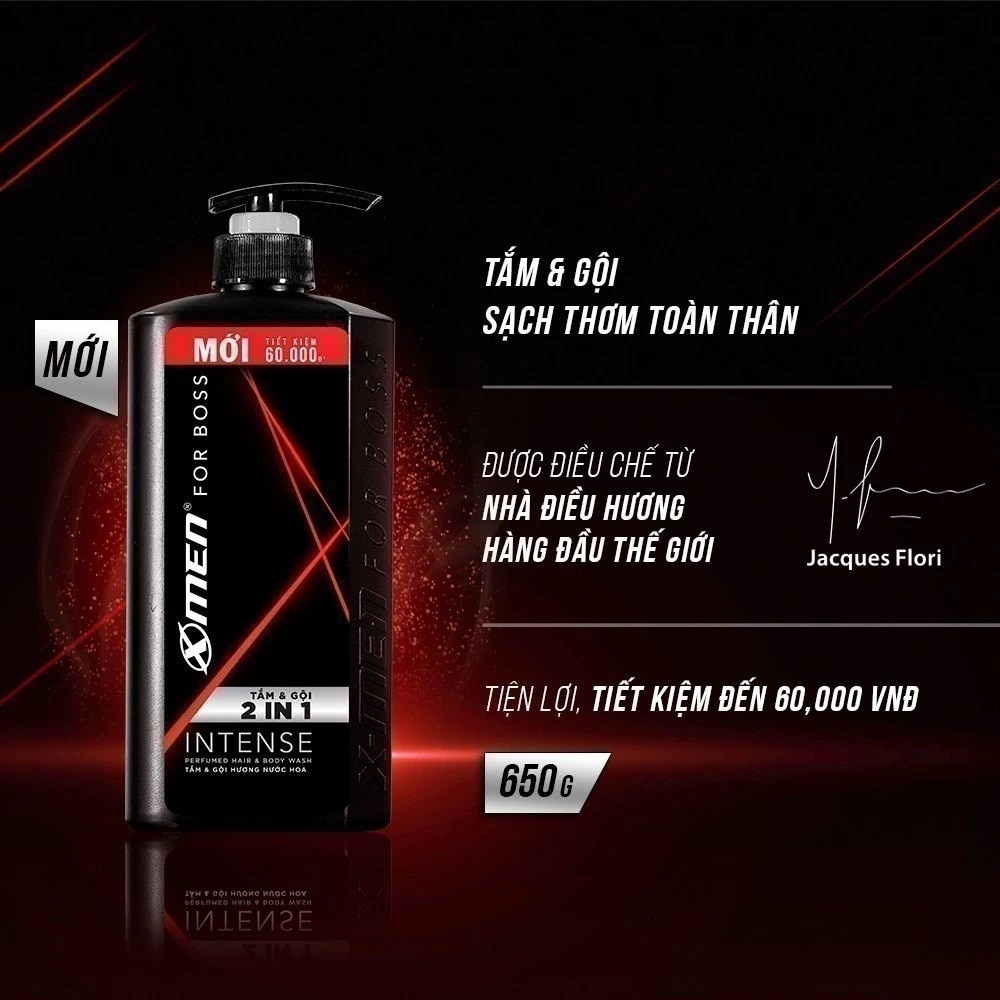 Xmen For Boss 2In1 Shower Shampoo Intense 650g