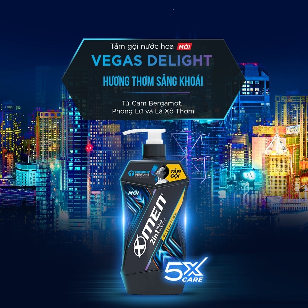 Tắm & Gội Xmen Hương Nước Hoa 2In1 Vegas Delight 630g