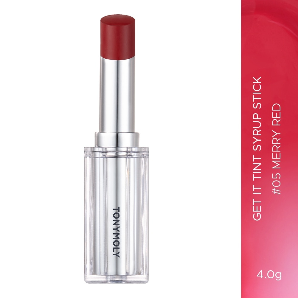 Son Dưỡng Có Màu Tonymoly Get It Tint Syrup Stick 4g .#05 Merry Red
