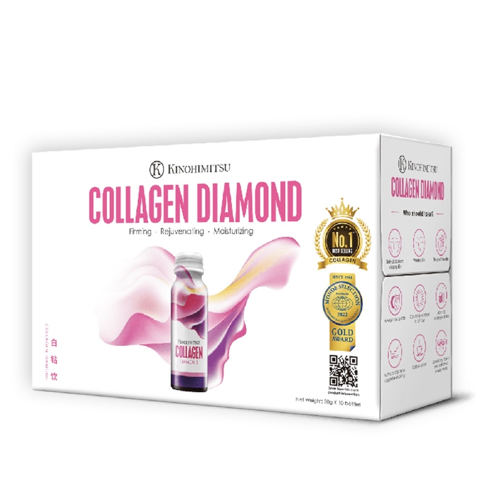 Thực Phẩm Bổ Sung Nước Uống Kinohimitsu Chống Lão Hoá, Sáng Da Collagen Diamond 50gx10pcs