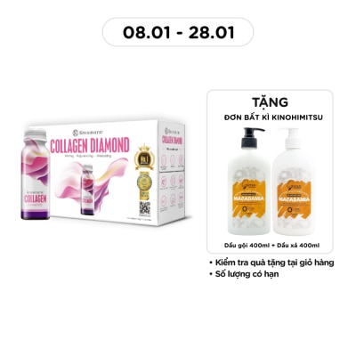 KINOHIMITSU Thực Phẩm Bổ Sung Nước Uống Kinohimitsu Chống Lão Hoá, Sáng Da Collagen Diamond 50gx10pcs