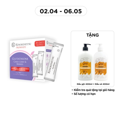 KINOHIMITSU - Thực Phẩm Bổ Sung Bột Uống Kinohimitsu Trắng Da, Cải Thiện Đốm Nâu, Da Xỉn Màu Prowhite 8gx30pcs