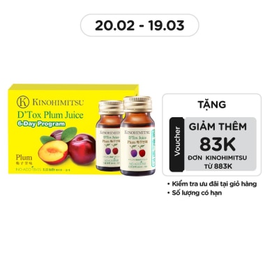 KINOHIMITSU Thực Phẩm Bổ Sung Nước Uống Kinohimitsu Thải Độc, Tăng Cường Miễn Dịch D’Tox Plum Juice 30gx6pcs