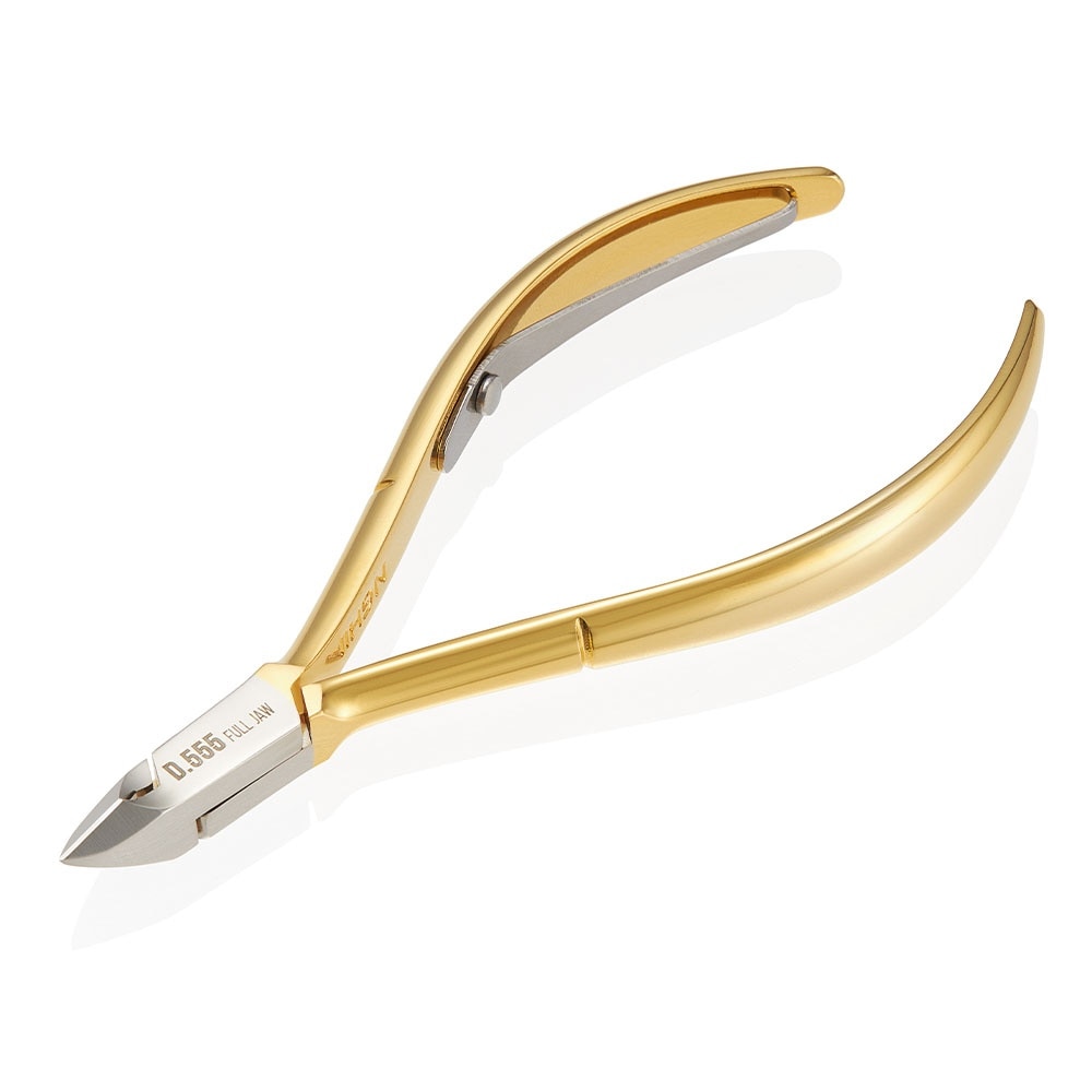 Combo (Gold-Plated Steel Specialized Skin Cutting Pliers D.555 + Sharp Tip Corner Remover)