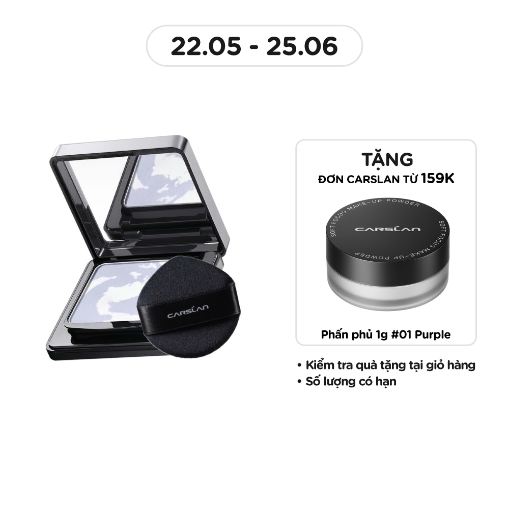 Phấn Nén Kiềm Dầu Carslan Black Magnet Soft Mist Powder 8g .#02 Light Purple