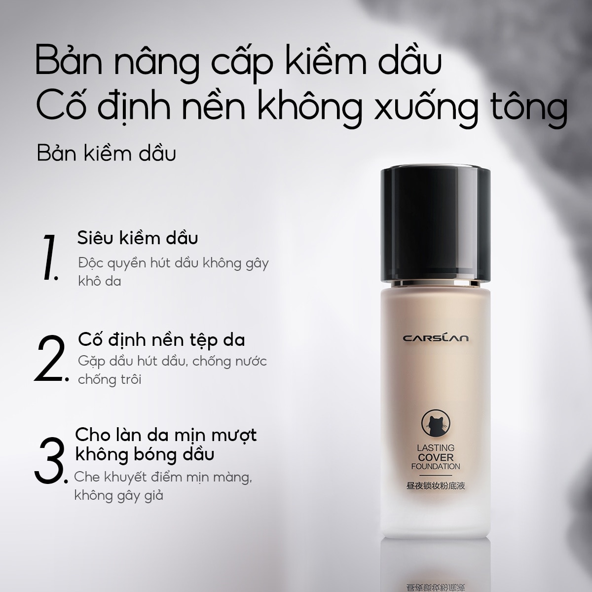 Kem Nền Kiềm Dầu Carslan Lasting Cover Foundation 30g #P01