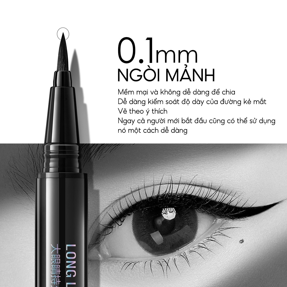 Bút Kẻ Mắt Nước Lâu Trôi Carslan Big Eyes Long Lasting Liquid Eyeliner 0.5g #01 Black