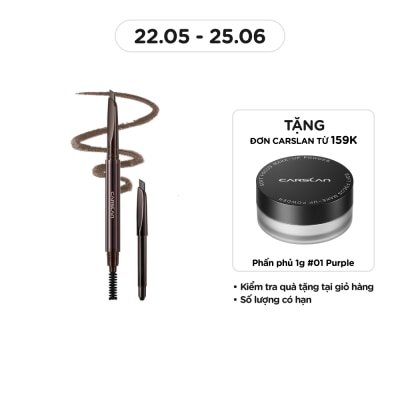 CARSLAN Bút Kẻ Mày Carslan Three-Dimensional Eyebrow Pencil 0.26gx2 .#03 Màu Nâu Tự Nhiên