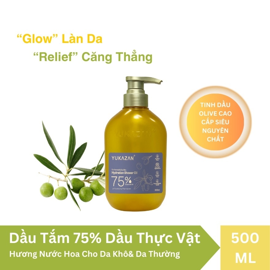 Dầu Tắm Yukazan Hydration Shower Oil 75% 500ml