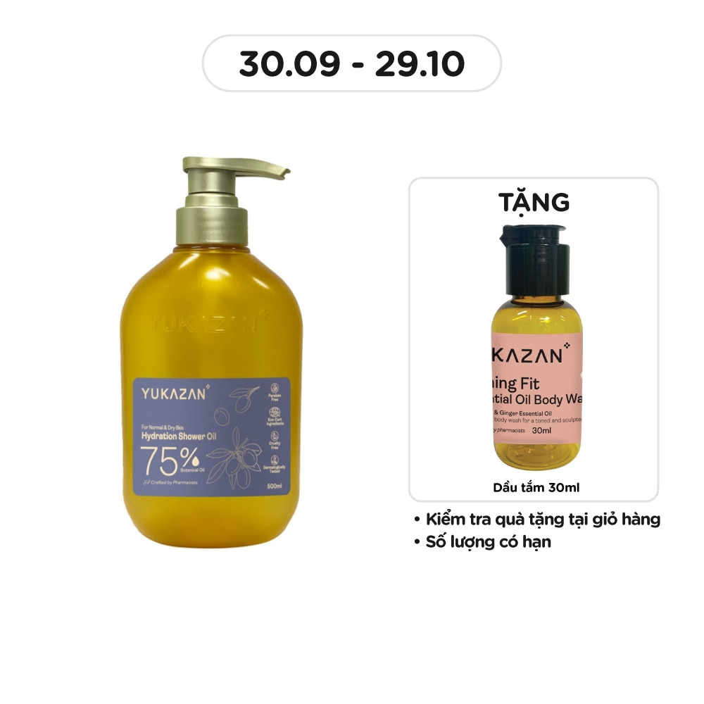Dầu Tắm Yukazan Hydration Shower Oil 75% 500ml